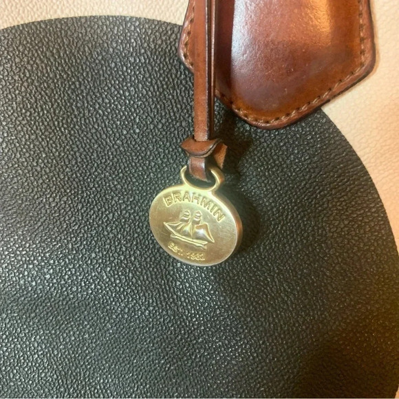 Brahmin Big Dots Brown Tote Bag Leather - Picture 9 of 13